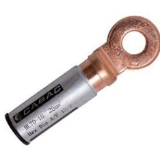 Cabac BL70-10 Bi-Metal Aluminium/Copper Cable Lug, Crimp Type, Aluminium Cable to Copper Stud, 70mm Cable, 10mm Stud, 99.6% Aluminium & 99.9% Copper