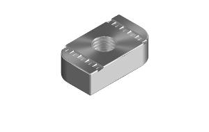 Burndy B3008Z Channel Nut Without Spring, Strut Nut, M10, Zinc Plated