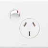Legrand ED787WE Excel Life Dedicated Plate Series GPO, Single, Powerpoint, Switchplug Combination, Single Pole, Flush, Horizontal, 240V 10A, 3 Pin, White Electric