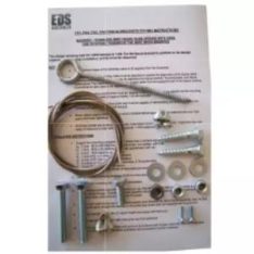 Alacham FBSK Stay Wire Kit, 2m Length, Fascia Bracket, Load Rating 2kN, Side Pull Attachment, Energex  and  Ergon Approved, 30mm Width, 120mm Height, Metric