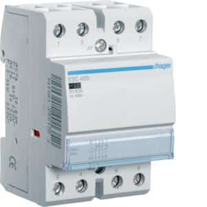 Hager ESC465 Din Contactor, 2 N/O 2 N/C Contacts, 4 Pole, 63A, 240V, 3 Module, Din Rail Mount