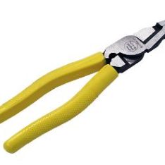 Cabac EVP220 Electricians Combination Pliers, Linesman, Professional Electrical, With Cutter and 2.5mm Crimp Die, 214mm (8"), Soft Slip Proof Moulded Grips