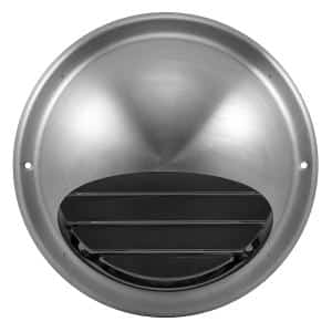 Fantech EDVSS150 EDV Series Exhaust Fan Grille, External Dome Vent, Louvre, Wall Mount, Round, Suit 150mm Duct, 210mm O/D, Gr 304 Stainless Steel