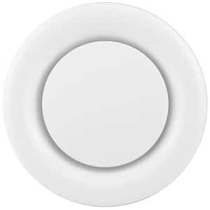 Fantech IDV100 IDV Series Exhaust Fan Grille, Internal Duct Valve, Louvre, Ceiling Mount, Round, Suit 100mm Duct, 140mm O/D, 100mm Cut Out, White