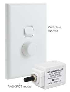 FANTECH VA2.8 Wall Mount Speed Controller 2.8 Amp 1 Phase White