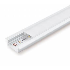 Haneco PARAL23REC2M Parallax Recessed Mount LED Strip Profile, Channel, IP40, Aluminium Body Opal Polycarbonate Diffuser, Fits 1 LED Strip, 17.8mm x 7.9mm x 2 mtr