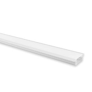 Havit Lighting HV9699-2308-2M Proline Shallow Winged Square Profile, Aluminium, 2000mm Length, IP20, UV Stabilised PC Diffuser, 23.3mm x 8mm, Silver
