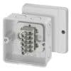 Hensel DM9025 Adaptable Box, Thermoplastic, IP65, With Knockouts, With terminals, 88mm X 88mm X 53mm, Grey