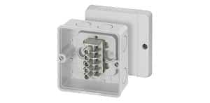 Hensel DM9025 Adaptable Box, Thermoplastic, IP65, With Knockouts, With terminals, 88mm X 88mm X 53mm, Grey