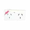 Legrand HPM10A Surge Protected Right Hand Double Adaptor, Slimline, 10A, 230-240VAC, 55mm Length, 90mm Width, 44mm Height, White