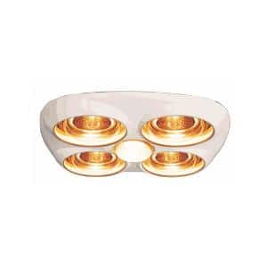 HPM R622/2AC Instant Heat Series 3 In 1 Bathroom Combination, 4 Light, 4 x 275W Heat Lamps, Fan-Light-Heat, Recessed, Ceiling Mount, Non Ducted, White