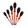 Klein Tools 32317 Insulated Screwdriver Kit, 1000V Rated, 6-Piece Set, Ergonomic Handles, Includes 3mm, 4mm, 5.5mm, 6.5mm, No. 1 & No. 2 Phillips, Orange/Black