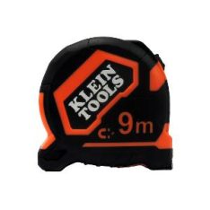 Klein Tools A-86000 Tape Measure, 9m Blade Length, Magnetic Double Hook, Automatic Rewind, Nylon-Coated Steel, Orange/Black Case