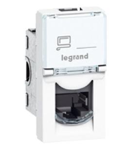 Legrand 033161 Mosaic Series Data Mech, FMK, Jack, Cat6, Unshielded, RJ45, 8P8C, UTP, White