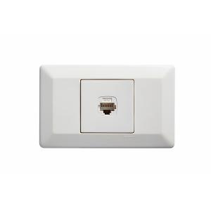 Legrand CM910/1RJ45HWE Como Series Data Socket, 1 Gang Plate, Horizontal Mount, Cat6, RJ45, 8P8C, White Electric