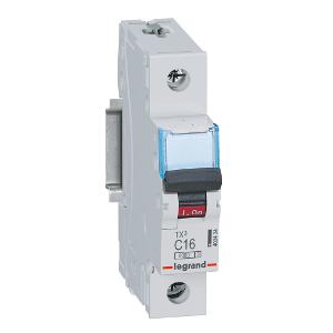 Legrand 403434 Miniature Circuit Breaker, MCB, 1 Pole, 16A, 240V, C Curve, 6KA, Din Rail Mount, 1 Module