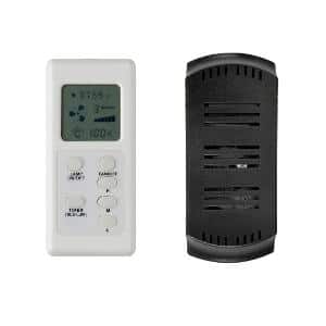 Mercator FRM97 RF Remote Set for Ceiling Fans, LCD Display, Soft Touch Button, Wall Mount Included, Compatible with Mercator Fans, White