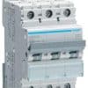 Hager NDN316A Miniature Circuit Breaker, MCB, 3 Pole, 16A, 415V, D Curve, 10KA, Din Rail Mount, 3 Module