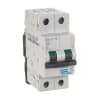 NHP DTCB10210C DIN-T MCB Miniature Circuit Breaker, 2 Pole, 10A, 10kA Breaking Capacity, C Curve, DIN Rail Mount, 415V, 76mm x 36mm x 86mm, IP40