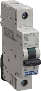 NHP DTCB6132C Din-T Series Miniature Circuit Breaker, MCB, 1 Pole, 32A, 240V, C Curve, 6KA, Din Rail Mount, 1 Module
