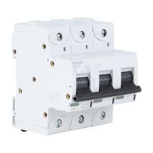 NHP DTMH3100C DIN-T MCB, Miniature Circuit Breaker, 3 Pole, 100A, C Curve, 50kA, 415V, 90mm x 81mm x 100mm, IP40, Compact Design