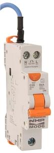 NHP M6RCBS1030CAN Mod6 Series RCBO, Type A, C Curve, 1 Pole, 1P+N, 240V, 10A, 30mA, 6KA, Din Rail Mount, 1 Module, With Neutral Pigtail