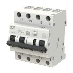 NHP MD6R41630A MOD6+ RCBO 6kA 3 Pole and Switched N 16A C Curve 30mA Type A