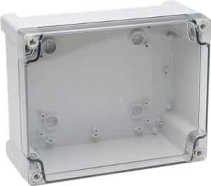 NHP NLP191209T N-Line NLP Series Enclosure, Adaptable Box, Plastic, IP65, IK07, 187mm x 122mm x 90mm, Grey, with Clear Lid