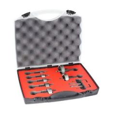 Sheffield HCSS16-50 HSS Hole Cutter Kit, Alpha, 7 piece, 16mm-50mm, complete with Arbor HOLE SAW KIT 16mm - 50mm + ARBORS