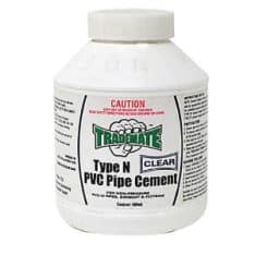 Trademate TRAA5427 PVC Pipe Cement Type N, Solvent, Non-Pressure, 500mL, Clear, Includes Applicator Brush, Fast Setting Bonding Solution