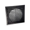 Ventair V100FLBL Fixed Louvre Grille, Square, 100mm Duct Size, 210mm Length x 210mm Width, Durable Ventilation Accessory, Black