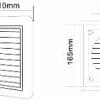 Ventair V150FLBL Fixed Grille, Standard Square Louvre, 150mm Duct Size, Bug Mesh Included, 210mm x 210mm, Metric, Black