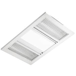 Ventair PVP31HLXWH Airbus Series 3 in 1 Bathroom Combination, 2 x 600W Carbon Elements and 18W LED Panel, Fan-Light-Heat, Recessed, Ceiling Mount, White