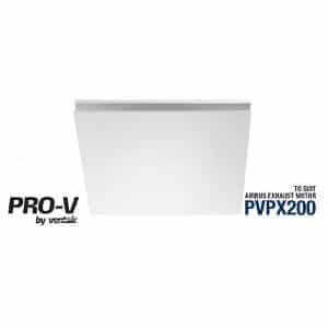 Ventair ABGHF200WH-SQ Airbus 200 Exhaust Fan Grille, Square High Airflow Fascia, Suit PVPX200 Airbus Modular, 272mm x 272mm, White