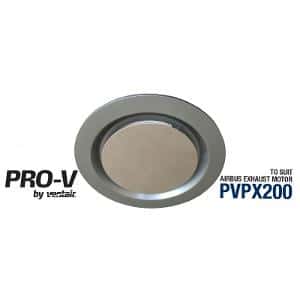 Ventair ABG200SS-RD Airbus 200 Exhaust Fan Grille, Round, Suit PVPX200 Airbus Modular, 272mm O/D, Silver