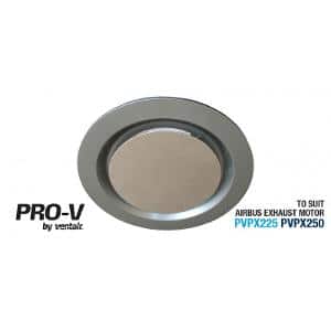 Ventair ABG250SS-RD Airbus 250 Exhaust Fan Grille, Round, Suit PVPX225 or PVPX250 Airbus Modular, 326mm O/D, Silver
