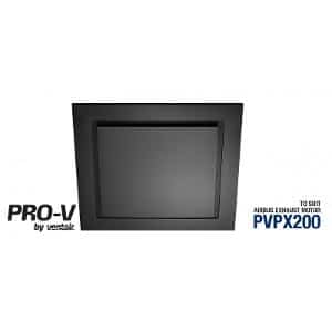 Ventair ABG200BL-SQ Airbus 200 Exhaust Fan Grille, Square, Suit PVPX200 Airbus Modular, 272mm x 272mm, Black
