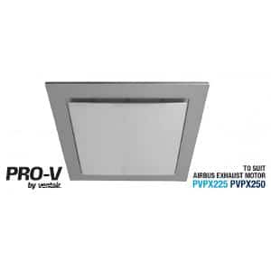 Ventair ABG250SS-SQ Airbus 250 Exhaust Fan Grille, Square, Suit PVPX225 or PVPX250 Airbus Modular, 326mm x 326mm, Silver