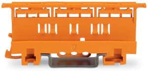 Wago 221-500 Mounting Carrier, 10 Port, 2/3/5 Conductor, Polyamide 66, 17.5mm Length, 32mm Width, 77.6mm Height, DIN-35 Rail, Orange