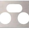 Hager WBSCP2-SS Silhouette Series Cover Plate, Flush, Metal, Horizontal, suit Double GPO, Stainless Steel