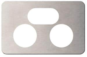 Hager WBSCP2-SS Silhouette Series Cover Plate, Flush, Metal, Horizontal, suit Double GPO, Stainless Steel