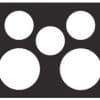 Hager WBSCP2X-MB Silhouette Series Cover Plate, Flush, Plastic, Horizontal, suit Double GPO with Extra Switch, Matt Black