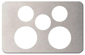 Hager WBSCP2X-SS Silhouette Series Cover Plate, Flush, Metal, Horizontal, suit Double GPO with Extra Switch, Stainless Steel