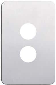 Hager WBSCV2-AL Silhouette Series Cover Plate, Flush, Metal, Vertical/Horizontal, suit 2 Gang Switch, Aluminium