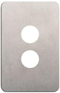 Hager WBSCV2-SS Silhouette Series Cover Plate, Flush, Metal, Vertical/Horizontal, suit 2 Gang Switch, Stainless Steel