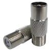 Matchmaster DA-A2H Coaxial Adaptor, 'F' Female to IEC (PAL) Male Adaptor (10 Pack), Used to convert 'F' type male connectors to IEC (PAL) male