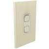 Clipsal S3042C-CE Iconic Style S3000 Series Skin Only, Cover Plate, Flush, Vertical/Horizontal, Suit 2 Gang Switch, Crowne