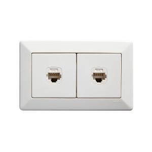 Legrand CM920/2RJ45HWE, Como - Horizontal RJ45 socket A/V socket 2 gang RJ45 Cat6 white