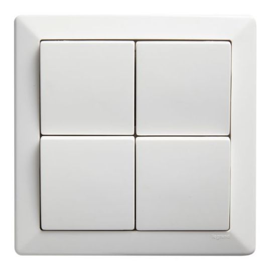 Legrand CM940/4WE, Como - Vertical switch 4 gang 10A 240V a.c. white