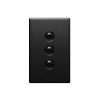 Legrand ED770/3MB Excel Life Rocker Switch, 16A, SPDT, 3 Gang, Dedicated Plate, Vertical, Flush Mount, 230-240VAC, Matte Black